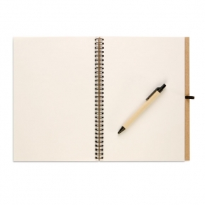 Zestaw notes z surowców wtórnych z długopisem