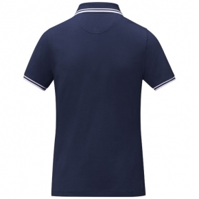 Damska koszulka polo Amarago z kontrastowymi paskami i krótkim rękawem